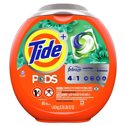 Tide Pods Plus Febreze Lasting Freshness Botanical Rain Laundry Detergent Pacs 61 Pacs Capsules