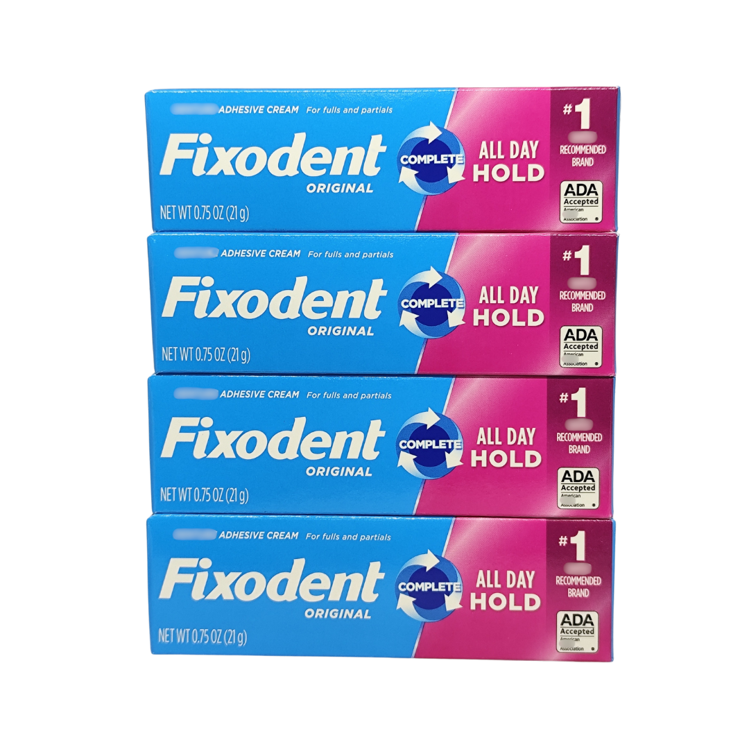 Fixodent Original Complete All Day Hold Adhesive Cream, 0.75 oz. / 24 g, 4-Pack