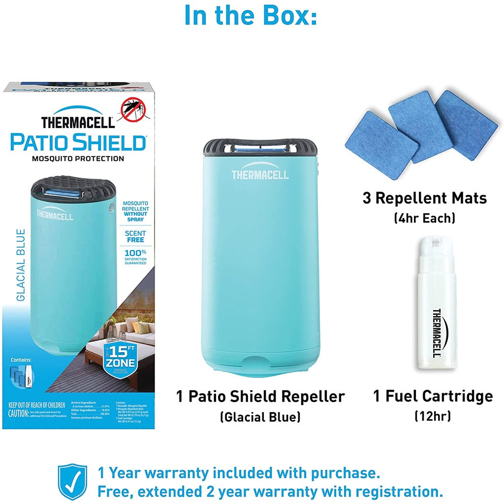 Thermacell Patio Shield Mosquito Protection 15 ft. Zone Repeller, Glacial Blue