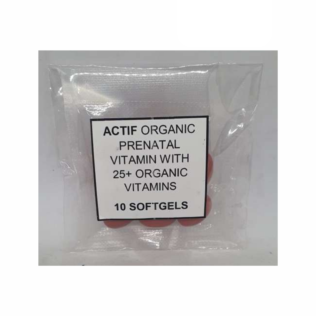 Trial Pack Actif Organic Prenatal Vitamin with 25+ Organic Vitamins, 10 Softgels