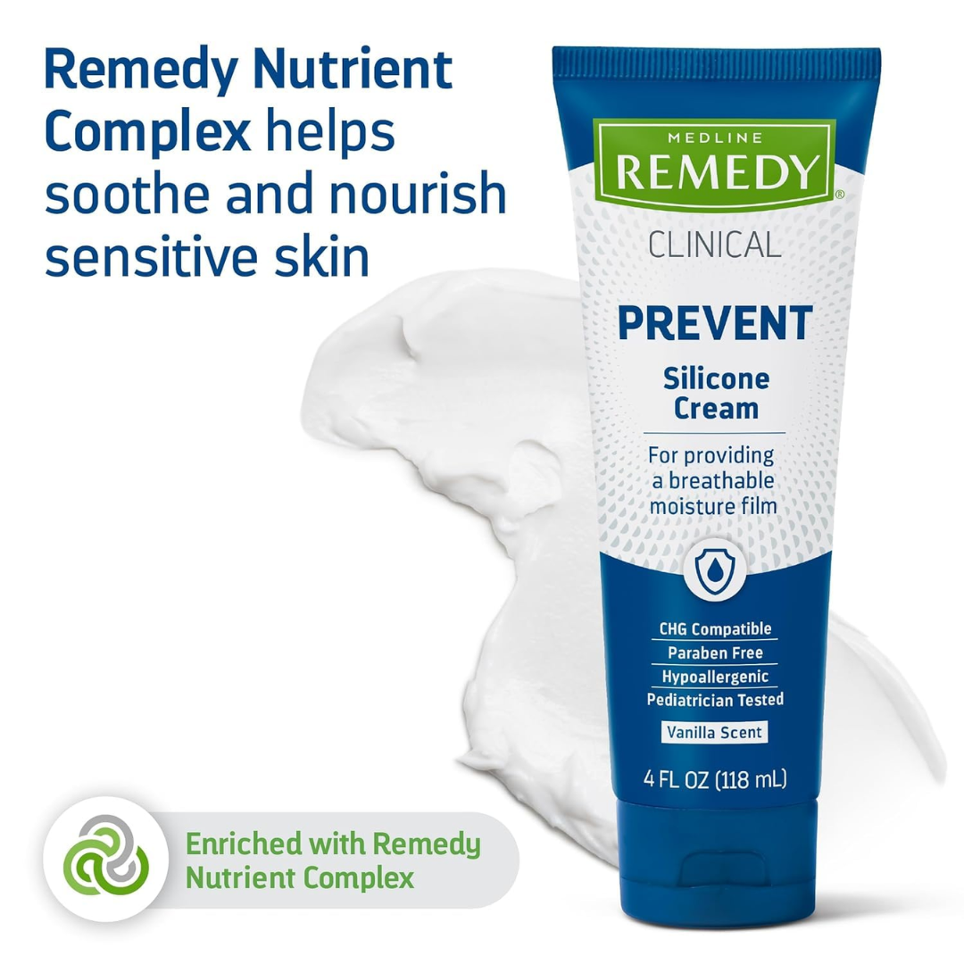 Medline Remedy Prevent Silicone Cream Vanilla Scent, 4 oz / 118 ml