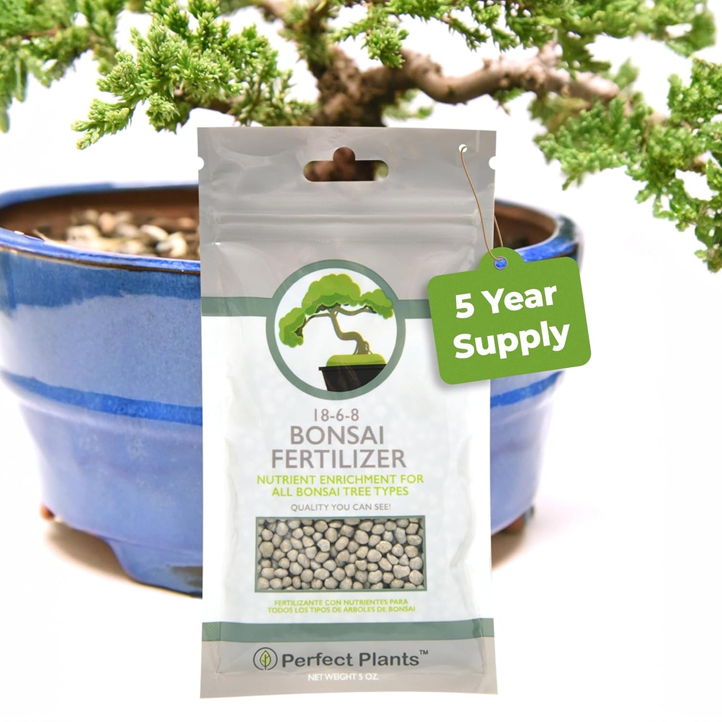 Perfect Plants 18-6-8 Bonsai Fertilizer Pellets for All Bonsai Tree Types, 5 oz