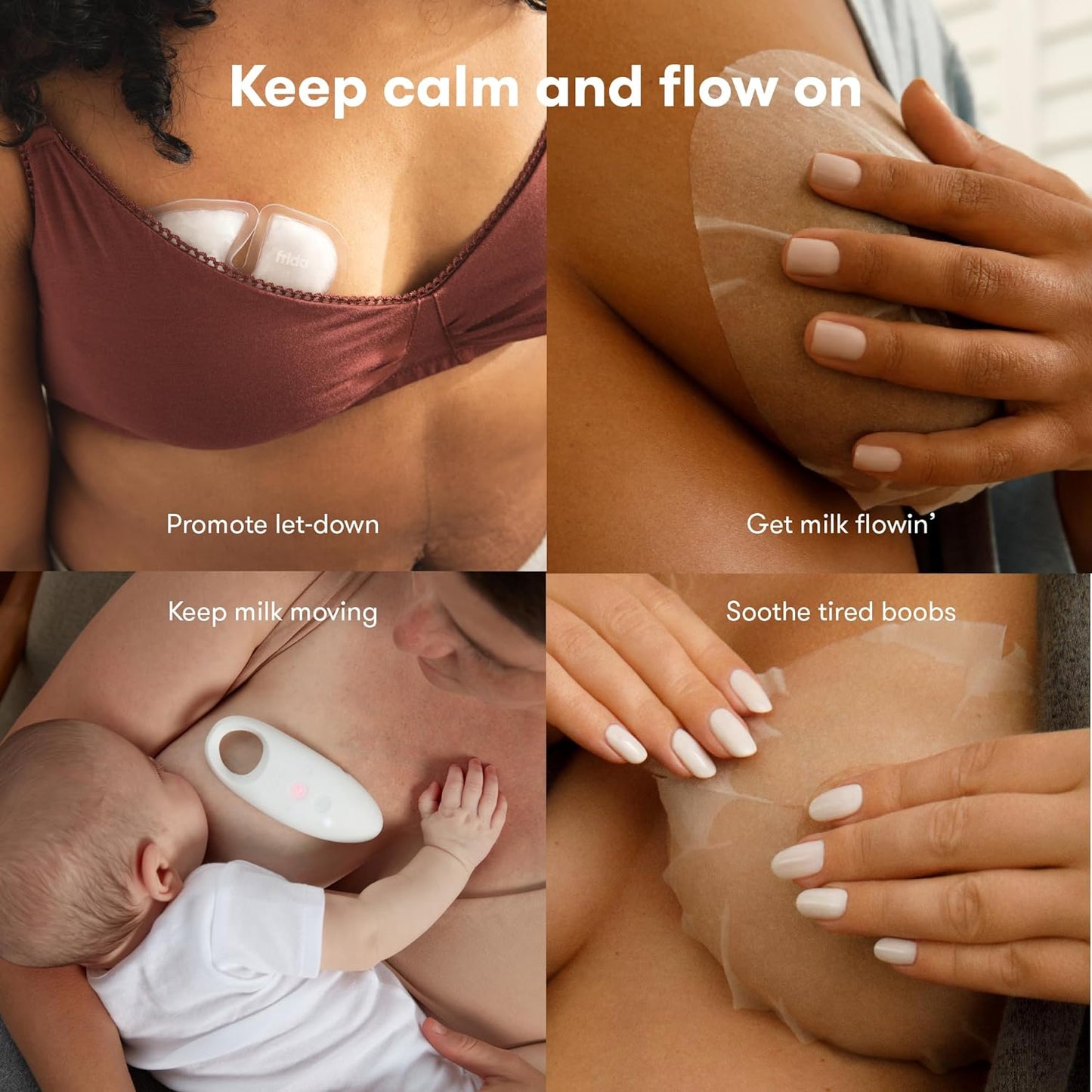 Frida Mom Breast Care Self Kit Massage. Heat, Treat + Soothe