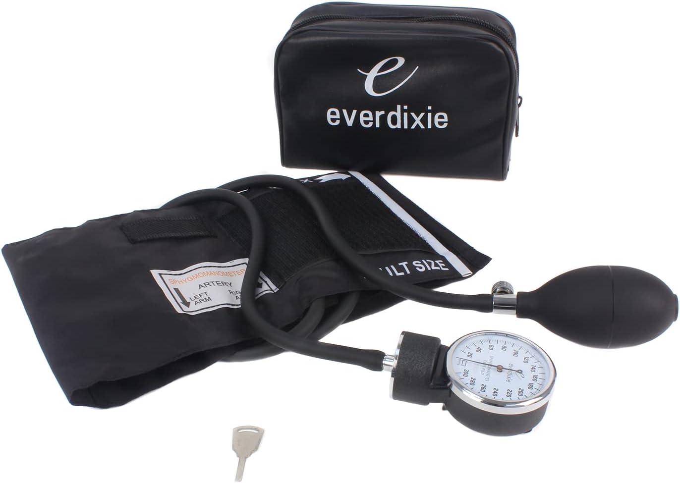 Dixie EMS Deluxe Aneroid Sphygmomanometer Blood Pressure Set Tool - Black