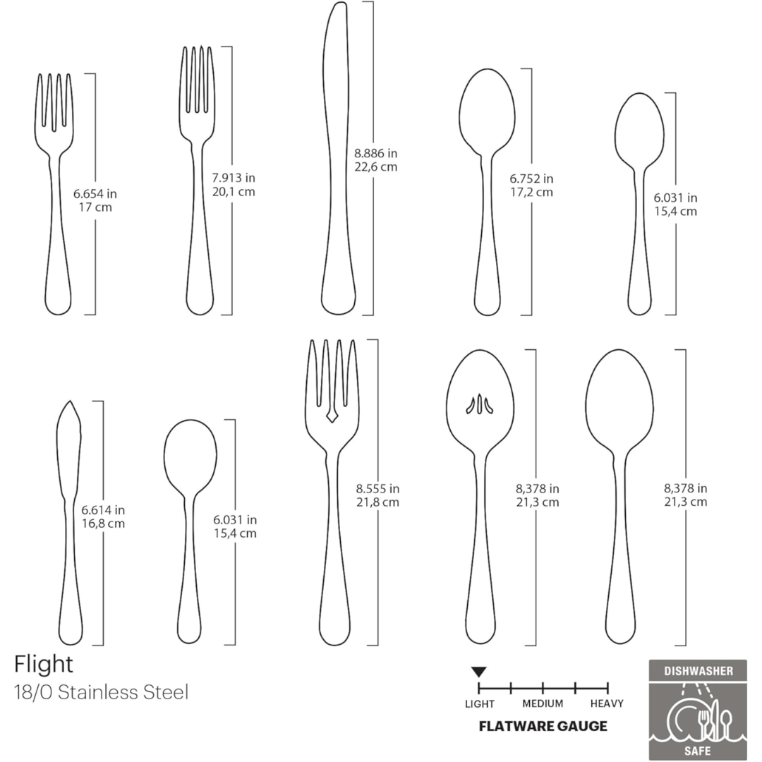 Oneida Silverware Flight Flatware Set, 45 Piece
