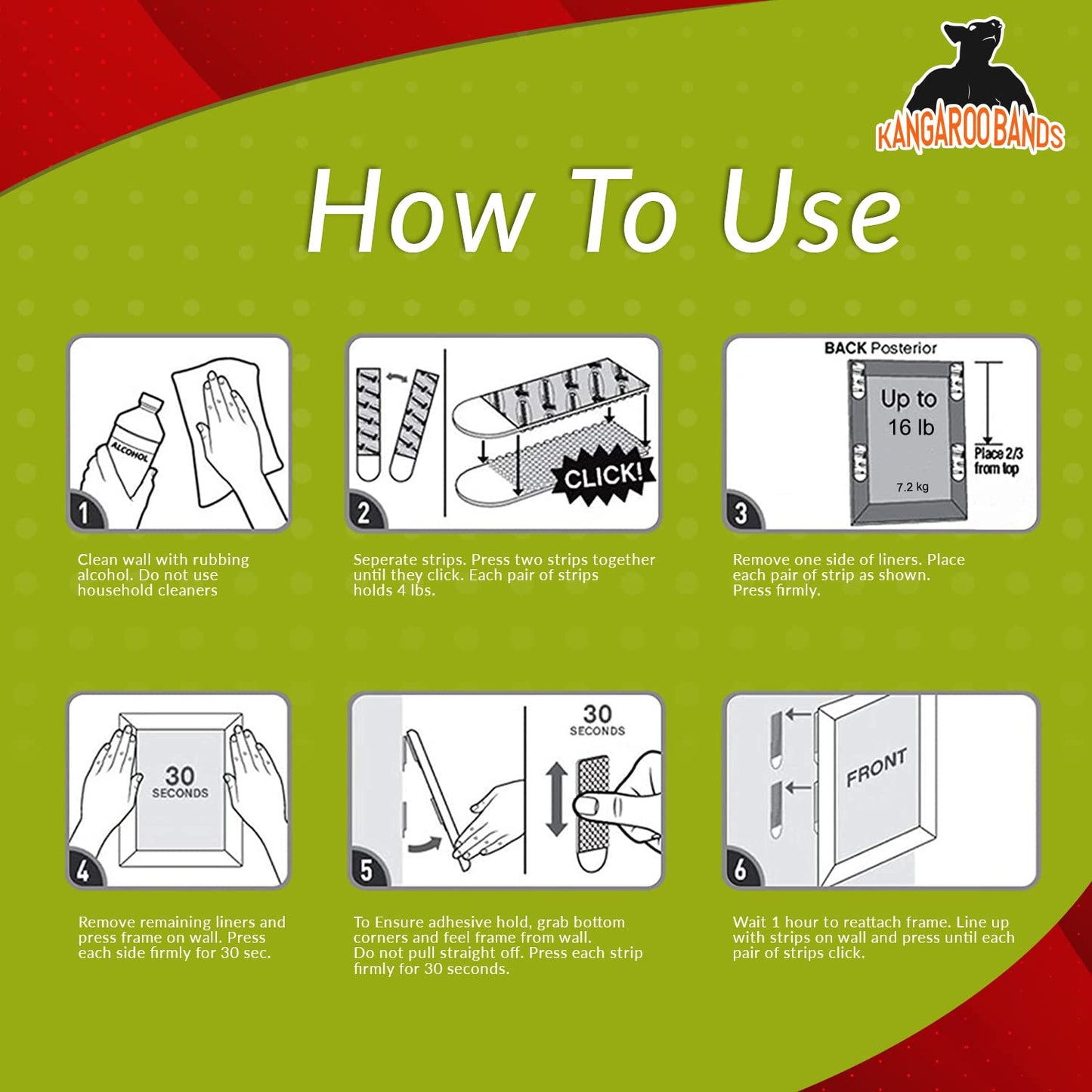 3M Command Large Picture Hanging Strips, 4 Pairs