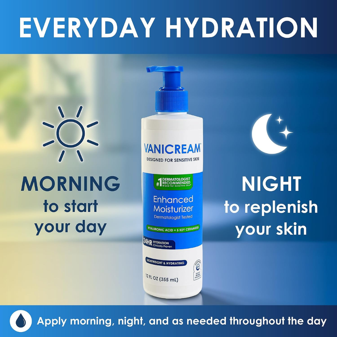Vanicream Enhanced Moisturizer for Sensitive Skin, 12 oz / 355 ml