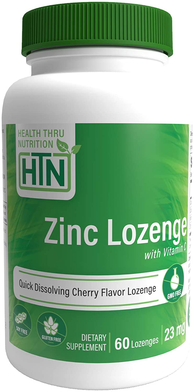 Health Thru Nutrition Zinc Lozenge with Vitamin C 23 mg, 60 Lozenges