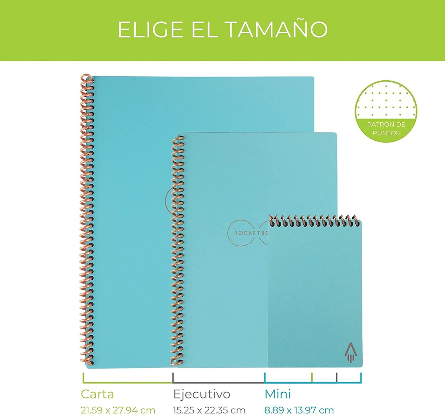 Rocketbook Smart Reusable Dot-Grid Eco-Friendly Notebook (8.5" x 11") TEAL