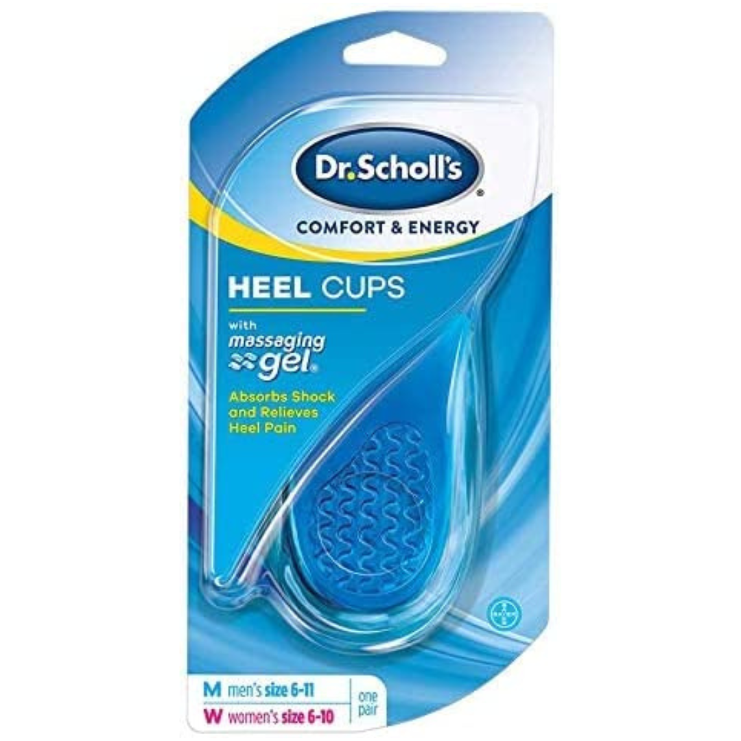 Dr. Scholl's Massaging Gel Heel Cups Absorb Shock All Day & Relieve Heel Pain One Pair