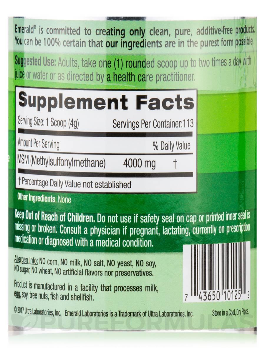 Emerald Doctor-Formulated MSM Powder 16 oz (454 grams)