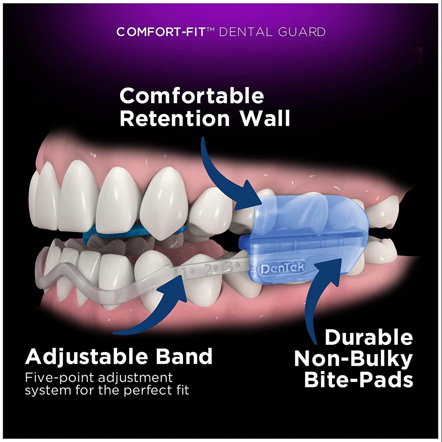 DenTek Comfort-Fit Dental Guards Ready to Wear for Nighttime Teeth Grinding 2 Count