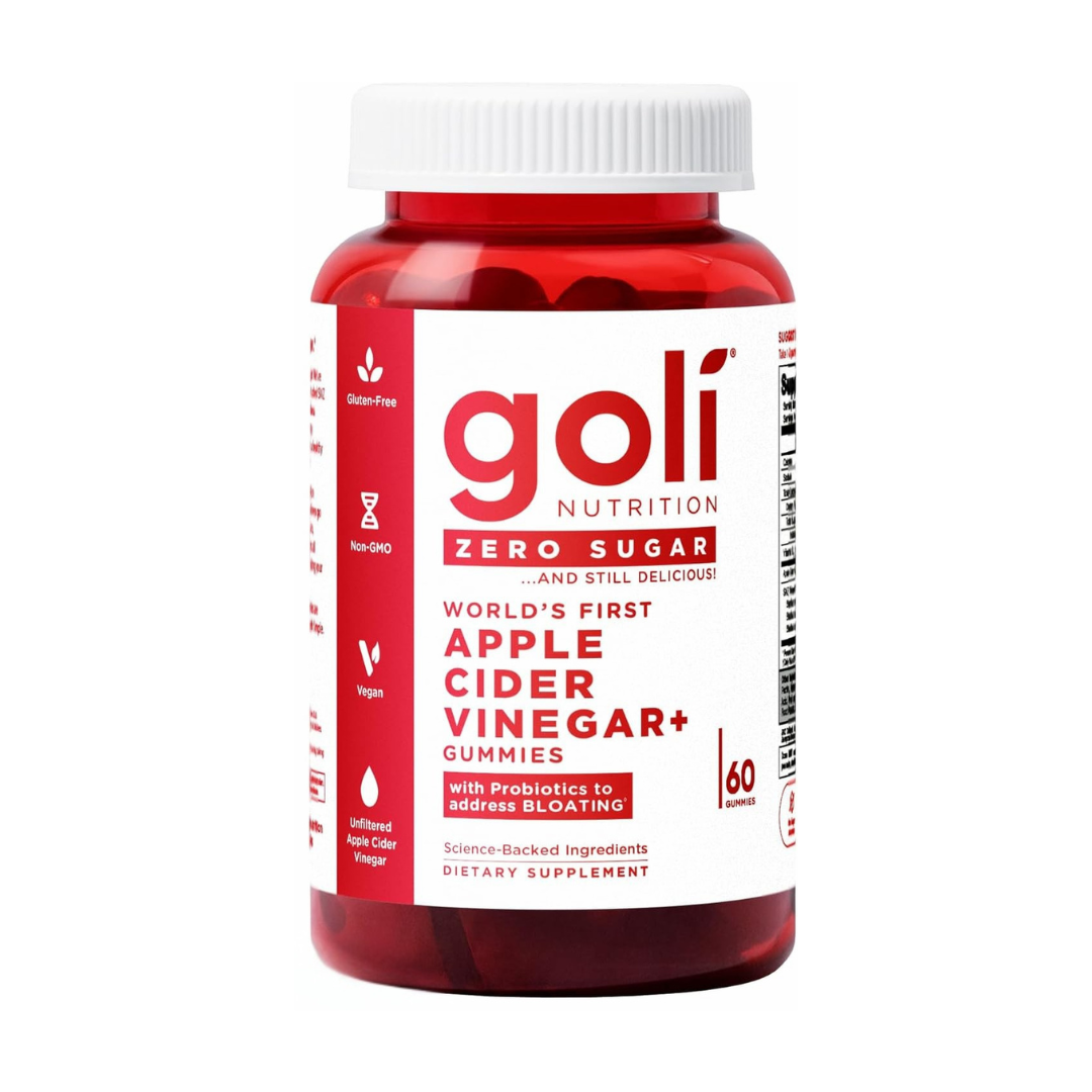 Goli Nutrition Zero Sugar World's First Apple Cider Vinegar Gummies, 60 Gummies