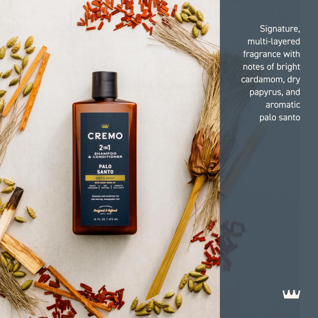 Cremo 2in1 Shampoo & Conditioner Palo Santo Deep & Smoky, 16 oz / 473 ml