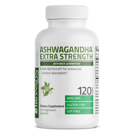 Bronson Ashwagandha Extra Strength Withania Somnifera Supplement 120 Vegetarian Capsules