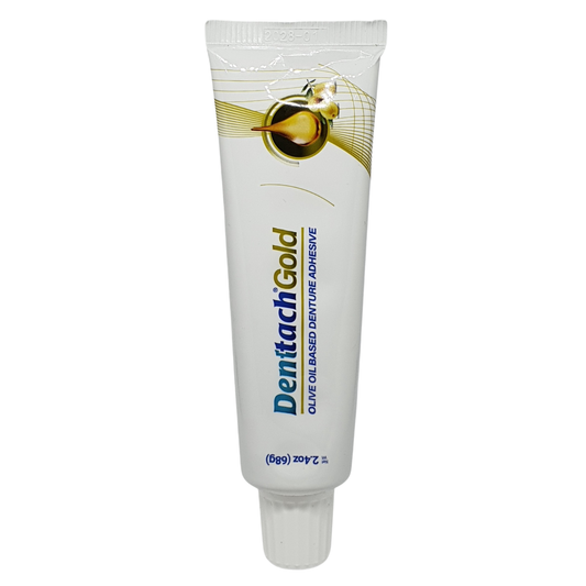Denttach Gold Olive Oil Based Denture Adhesive, 2.4 oz / 68 g