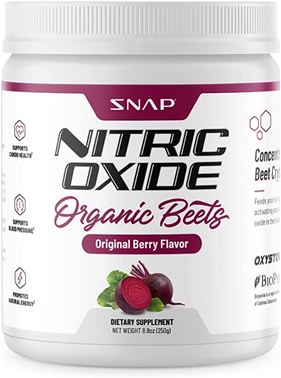 SNAP Supplements Nitric Oxide Organic Beets Original Berry Flavor, 8.8 oz. / 250g