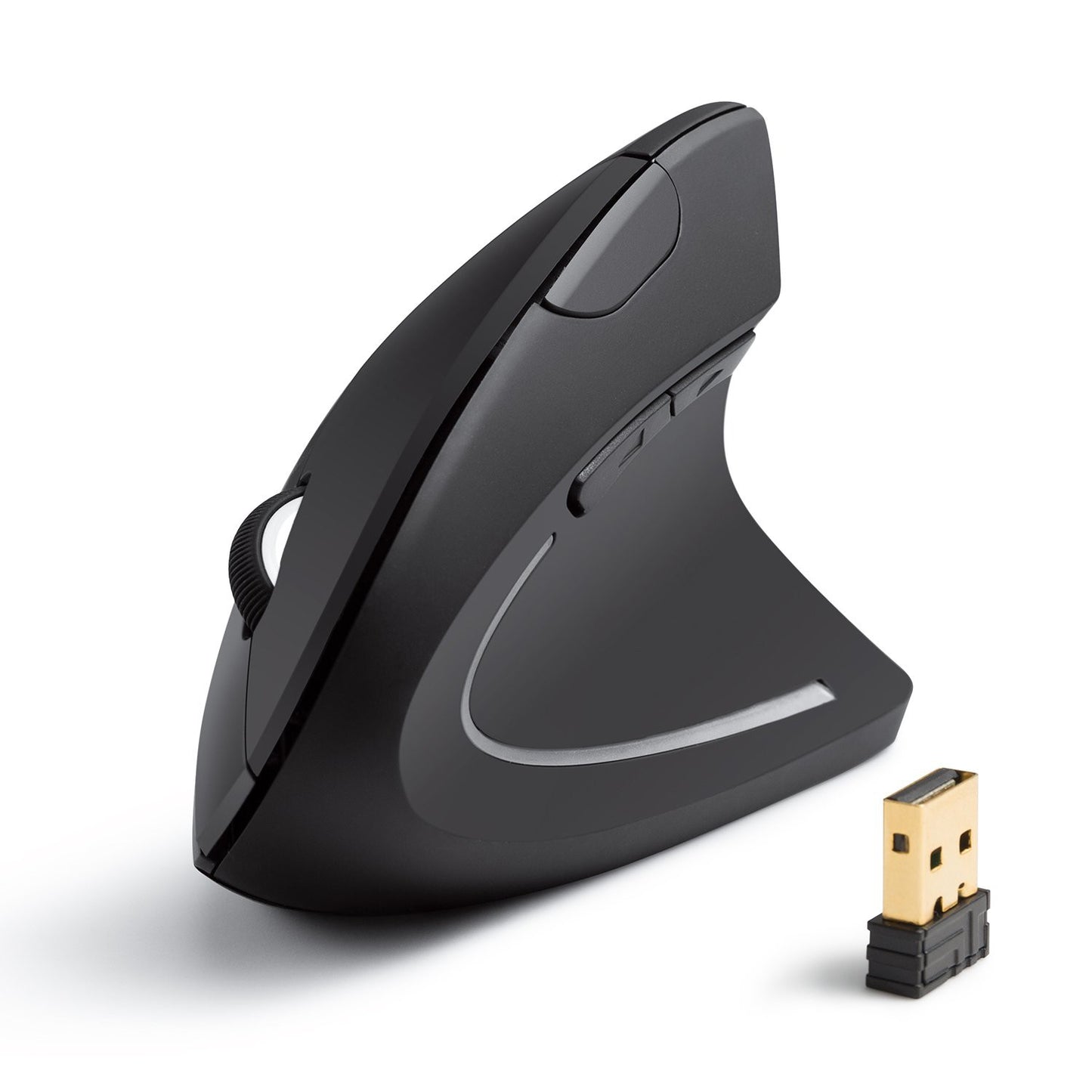Anker Wireless 2.4G Vertical Ergonomic Optical Mouse for Windows, USB, 800 / 1200 /1600DPI, Black