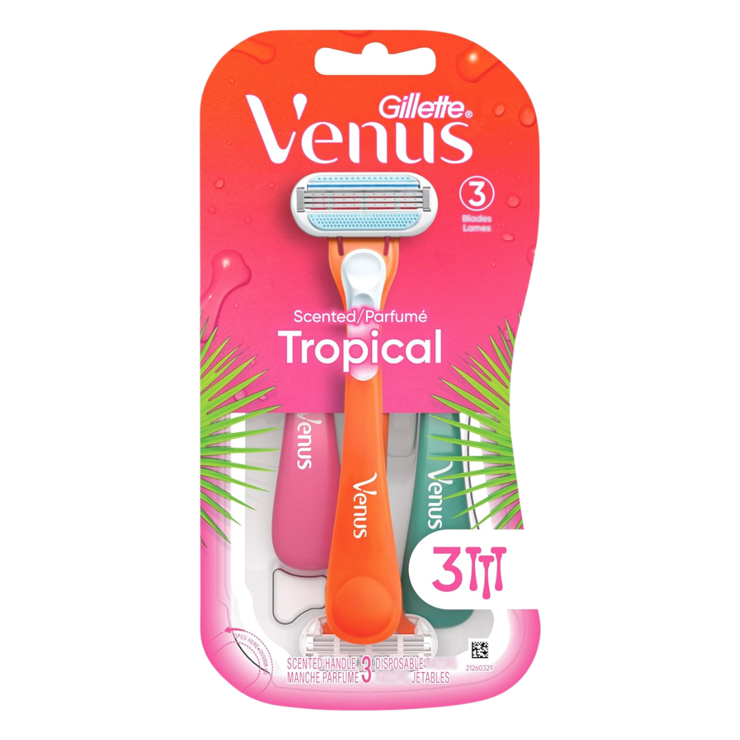 Gillette Venus Scented Tropical Women's Disposable Shaver, 3 Count