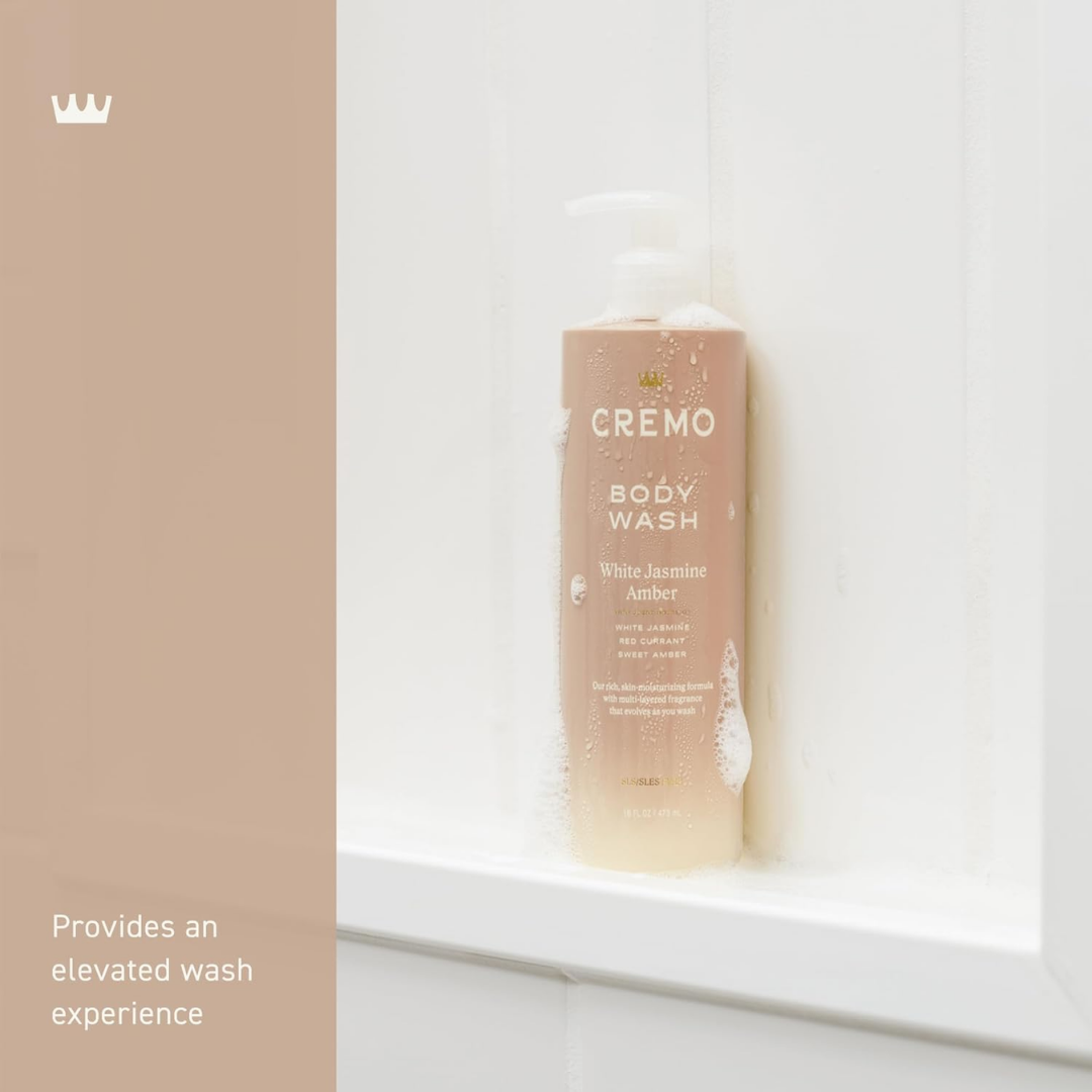 Cremo Body Wash White Jasmine Amber, 16 oz / 473 ml