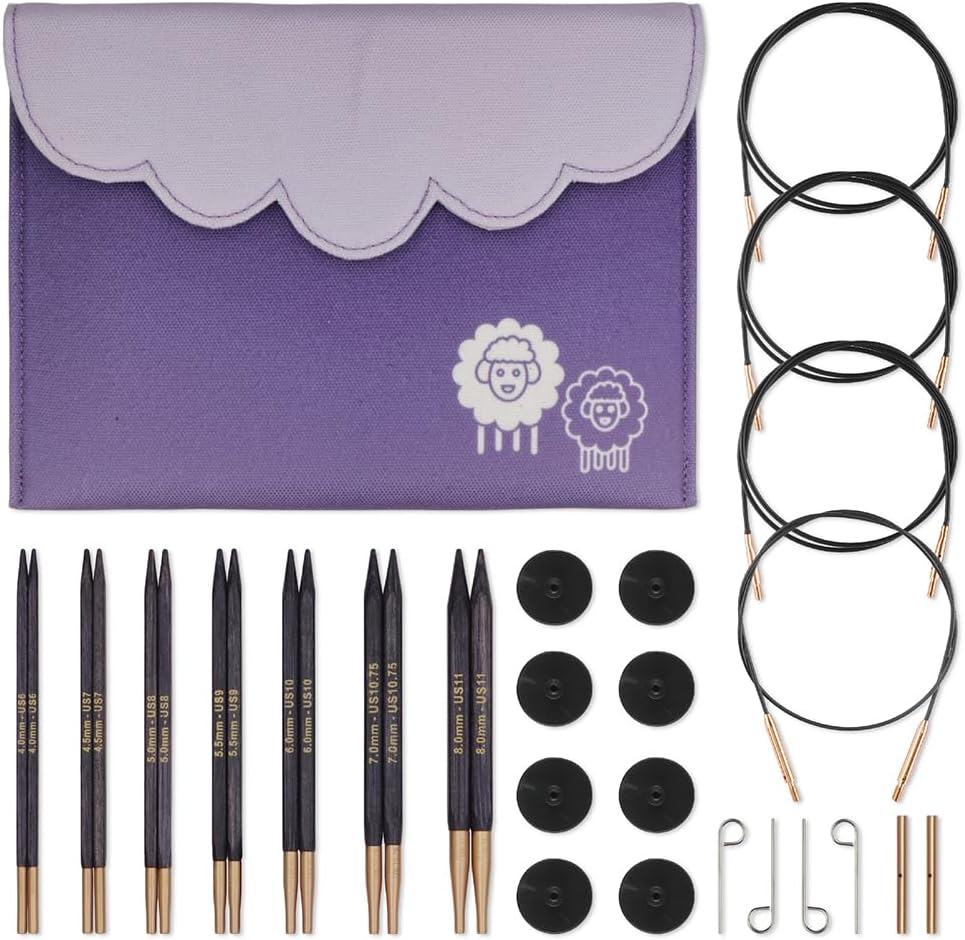 KnitPro Jadore Cubics Deluxe Interchangeable Needle Set, 13 cm - (19301)