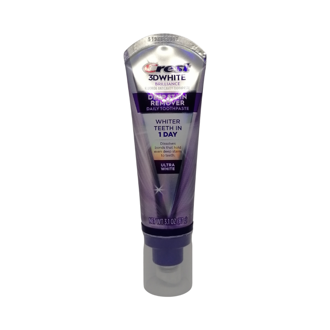 Crest 3D White Brilliance Deep Stain Remover Daily Toothpaste Ultra White, 3.1 oz / 87 g