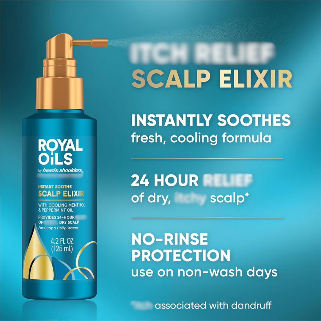 Head & Shoulders Royal Oils Instant Soothing Scalp Elixir, 4.2 oz / 125 ml