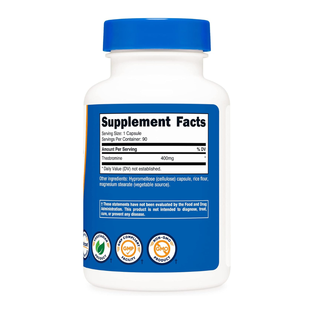 Nutricost Theobromine 400mg Supplement 90 Capsules