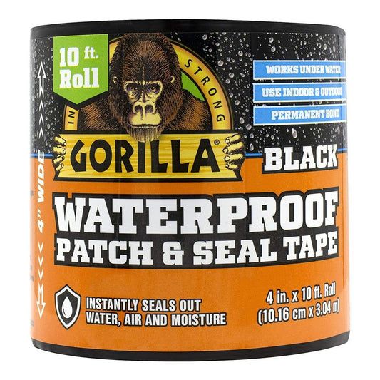 Gorilla Waterproof Patch & Seal Tape 4" x 10' - Black