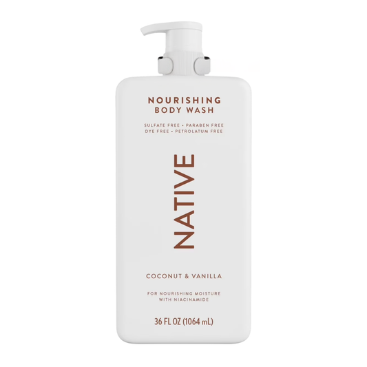 Native Nourishing Body Wash Coconut & Vanilla, 36 oz / 1.06 L