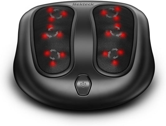 Neckteck Foot Massager Machine Built-in Infrared Heat Function and Power Cord (Black)