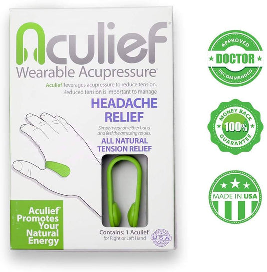 Aculief Wearable Acupressure Headache Relief for Right or Left Hand 1 Count COLOR MAY VARY