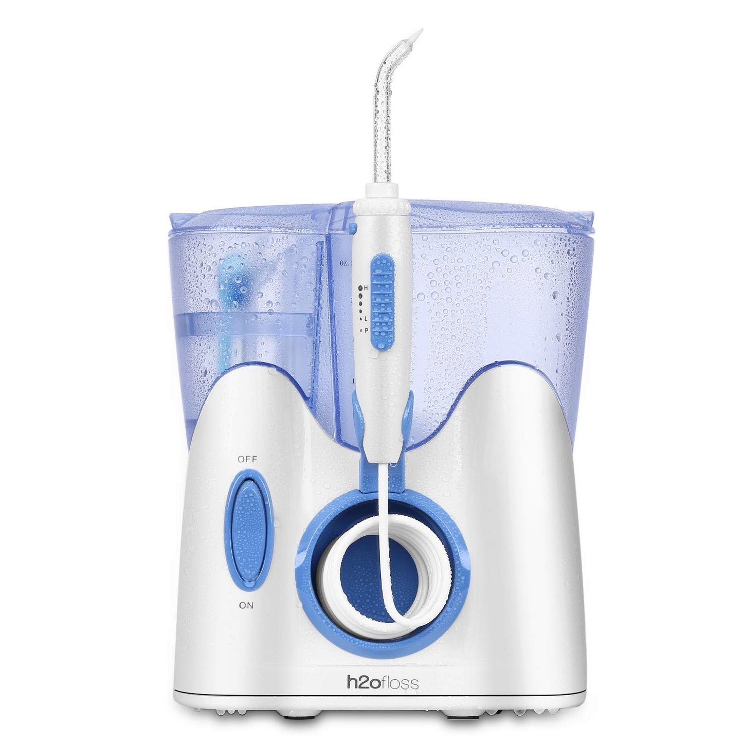 H2ofloss Dental Water Flosser with 12 Multifunctional Tips & 800 ml Capacity, Quiet Design (HF-9 Whisper)