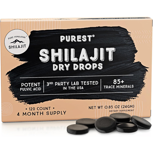 Purest Himalayan Shilajit Dry Drops, 100% Pure Natural Shilajit 120 Tablets