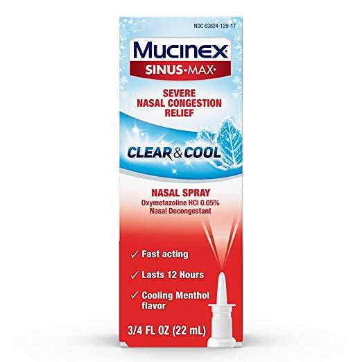 Mucinex Sinus-Max Nasal Spray Clear & Cool - 3.4 fl.oz 22 ml