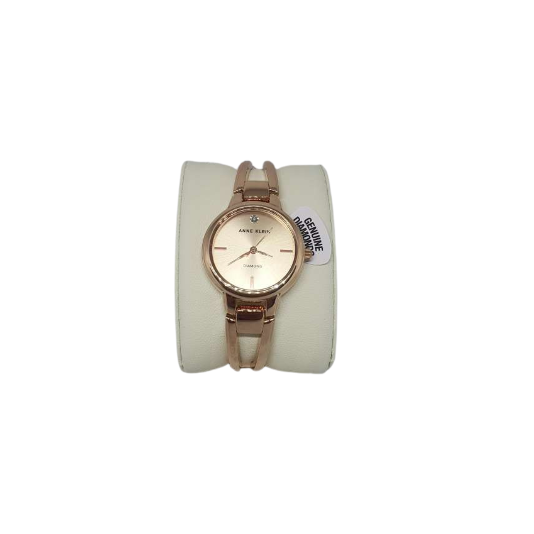 Anne Klein Women's Genuine Diamond Dial Bangle Watch Rose Gold