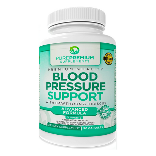 PurePremium Blood Pressure Support with Hawthorn & Hibicus Supplement 90 Capsules