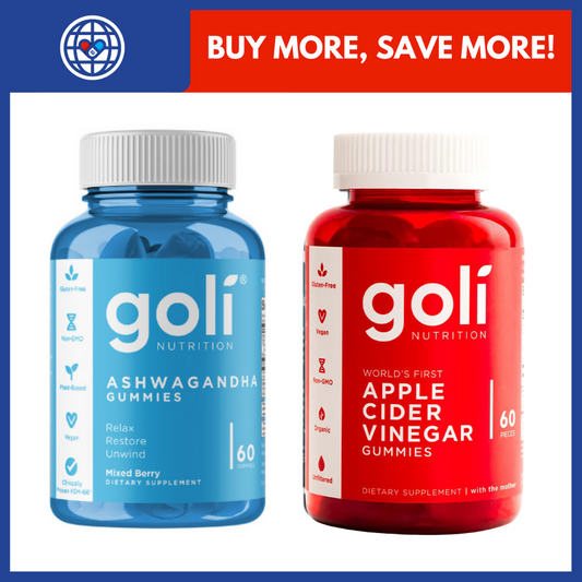 Goli Bundle Ashwagandha and Apple Cider Vinegar, 60 Gummies