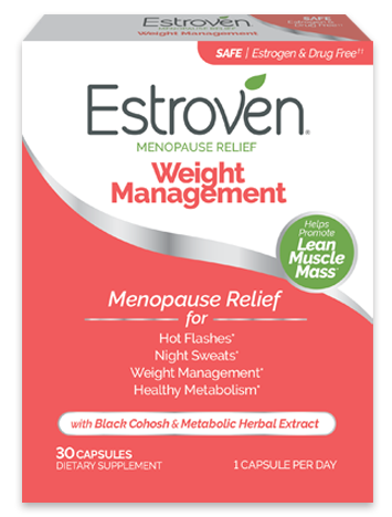 Estroven Menopause Relief + Weight Management Supplement, 30 Capsules