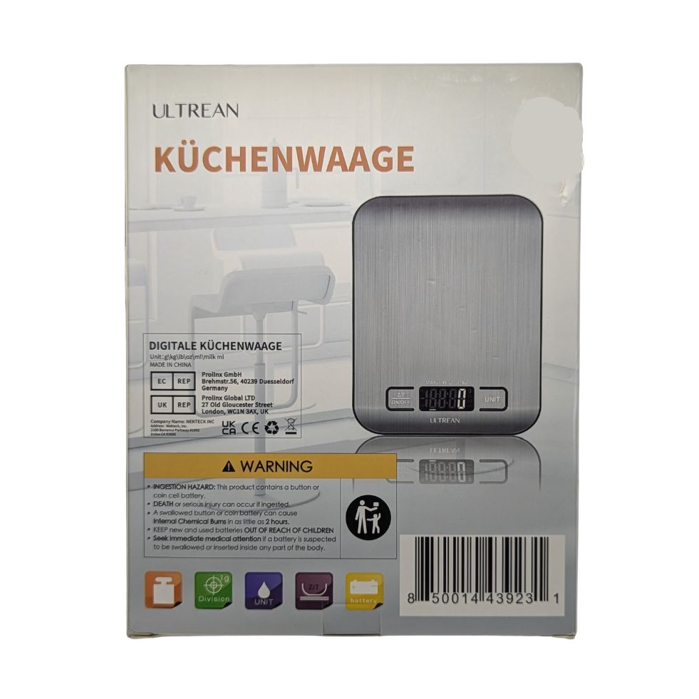Ultrean Digital Kitchen Scale Weight Grams And Ounces Food Scale - (Batteries Included)