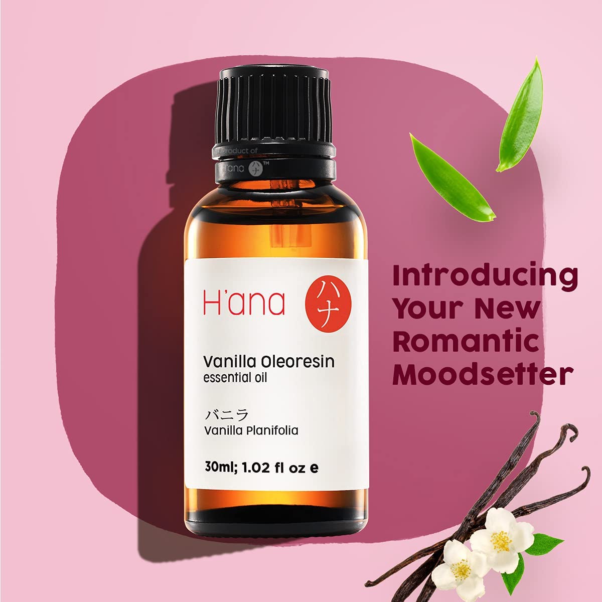 Hana Vanilla Oleoresin Essential Oil 100% Pure and Natural for Aromatherapy and Topical, 1.02 fl.oz / 30ml