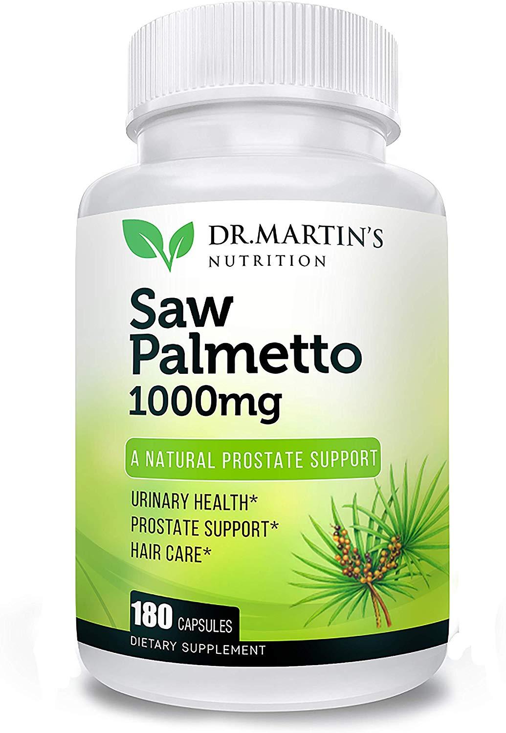 Dr. Martin's Saw Palmetto Natural Prostate Support 1000mg per serving, 180 Capsules