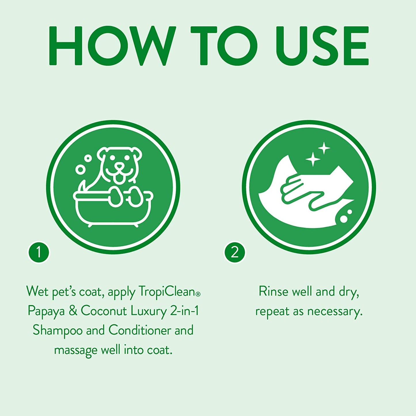 TropiClean Luxury 2-in-1 Pet Shampoo & Conditioner Papaya & Coconut, 20 fl.oz / 592ml