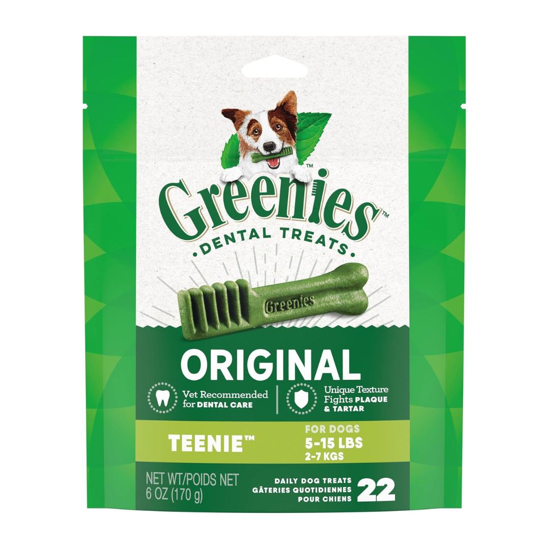 Greenies Dental Treats Original Teenie for Dogs 2-7kgs, 22 Pieces