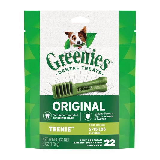 Greenies Dental Treats Original Teenie for Dogs 2-7kgs, 22 Pieces