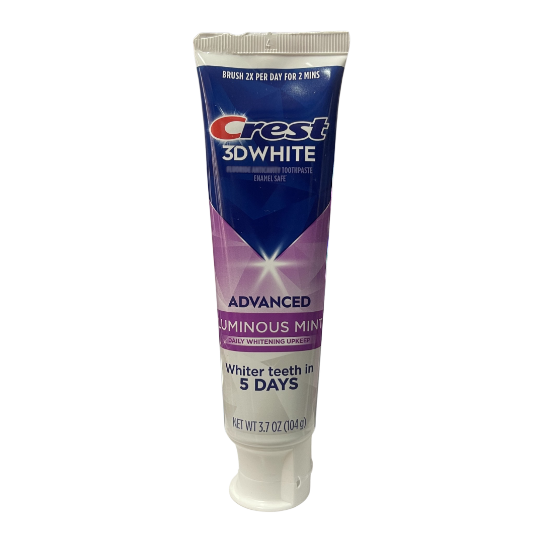 Crest 3D White Advanced Luminous Mint Toothpaste, 3.7 oz / 104 g
