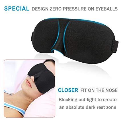 YIVIEW Sleep Mask Pack of 3 (Black & Blue & Purple)