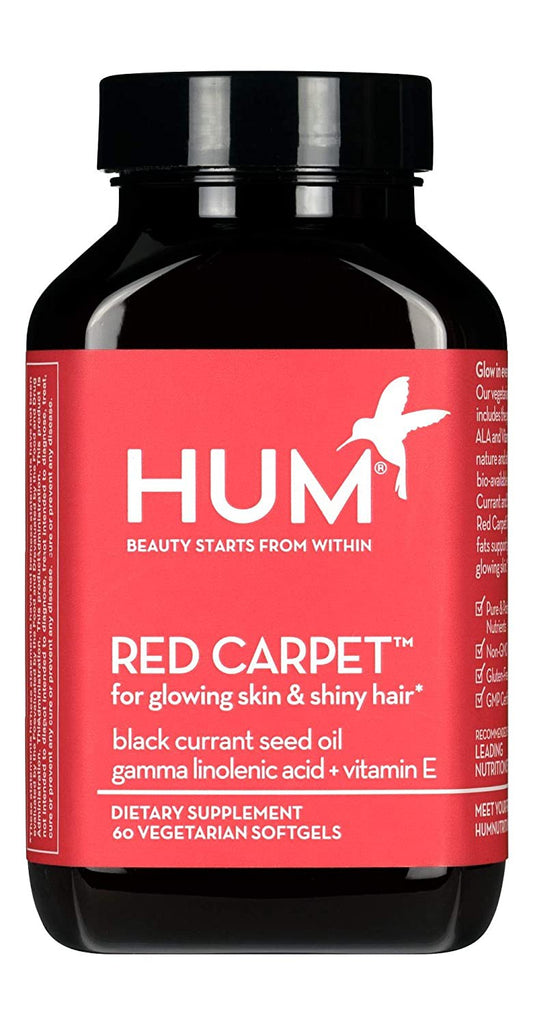 HUM Red Carpet Healthy Skin & Hair Supplement, Vegan Vegetarian 60 Softgels