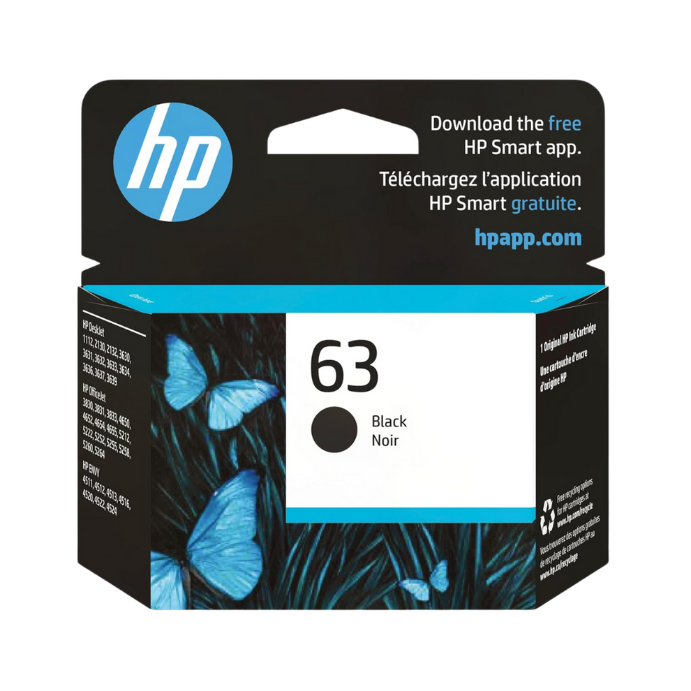 HP 63 Black Ink Cartridge (Black Noir) – arenade.ph