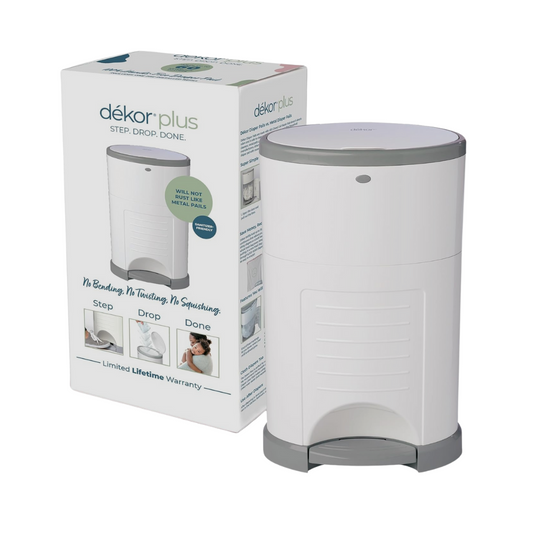Diaper Dekor Plus Regal + Lager Hands-Free Diaper Pail (White)